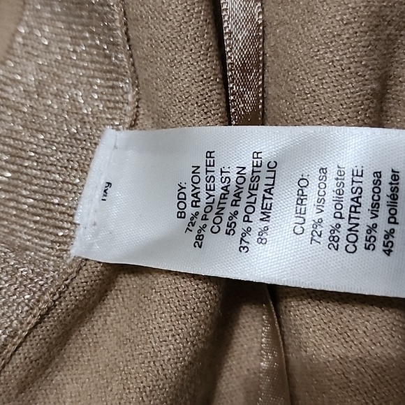 **SOLD** "CHICO'S" TAN/METALLIC SWEATER SZ 3 (16-18) - Picture 9 of 9